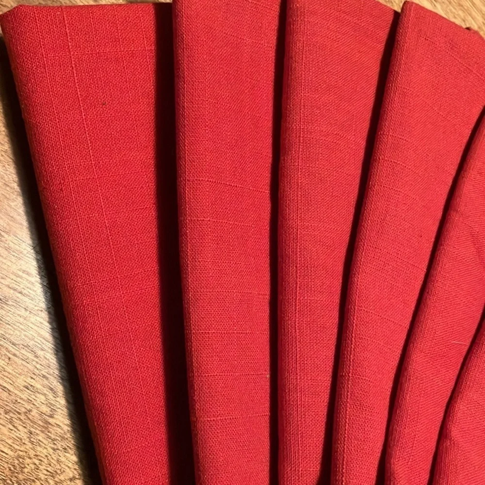 🌈 IKEA 100% cotton napkins 17 x 17     1999 red set of 6